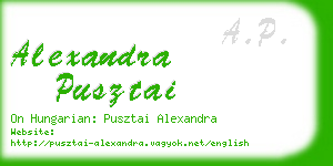 alexandra pusztai business card